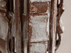 Rythme Wall Sconce 01 in White Stoneware and Mahogany Glaze