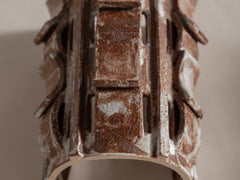 Rythme Wall Sconce 01 in White Stoneware and Mahogany Glaze