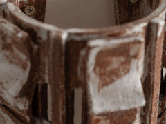 Rythme Wall Sconce 01 in White Stoneware and Mahogany Glaze