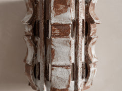 Rythme Wall Sconce 01 in White Stoneware and Mahogany Glaze