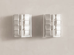Rythme Wall Sconce 02 in White Stoneware and  Glaze