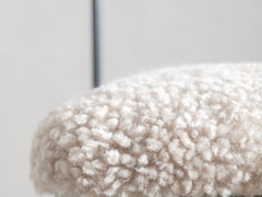 Soleil Stool with Back - Charcoal with Sheepskin