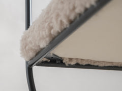 Soleil Stool with Back - Charcoal with Sheepskin