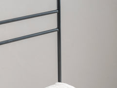 Soleil Stool with Back - Charcoal with Sheepskin
