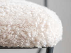 Soleil Stool with Back - Charcoal with Sheepskin