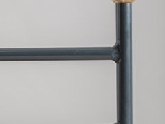 Soleil Stool with Back - Charcoal with Sheepskin