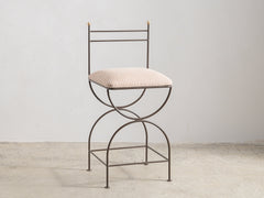 Soleil Stool with Back - Bronze with Sunset Stripe