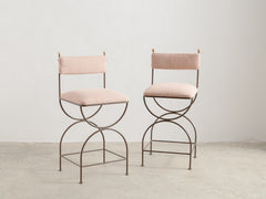 Soleil Stool with Back - Bronze with Sunset Stripe