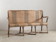 1920s Rattan Bench from Les Magasins du Louvres