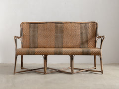 1920s Rattan Bench from Les Magasins du Louvres