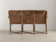 1920s Rattan Bench from Les Magasins du Louvres