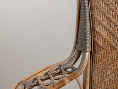1920s Rattan Bench from Les Magasins du Louvres
