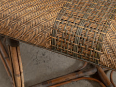 1920s Rattan Bench from Les Magasins du Louvres