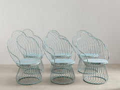 1960s Blue Metal Garden Chair