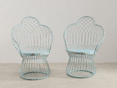 1960s Blue Metal Garden Chair