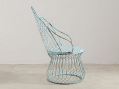 1960s Blue Metal Garden Chair