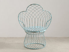 1960s Blue Metal Garden Chair