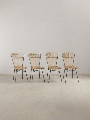 1960s Bamboo & Metal Chair atributed to Colette Gueden
