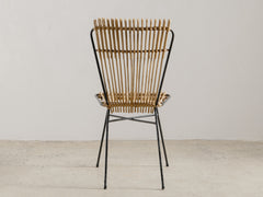 1960s Bamboo & Metal Chair atributed to Colette Gueden