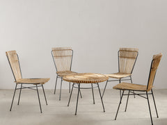 1960s Bamboo & Metal Table attributed to Colette Gueden