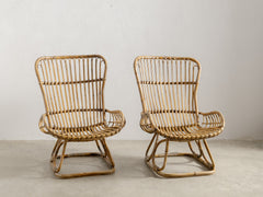 1960s Italian Bamboo Rattan Chair