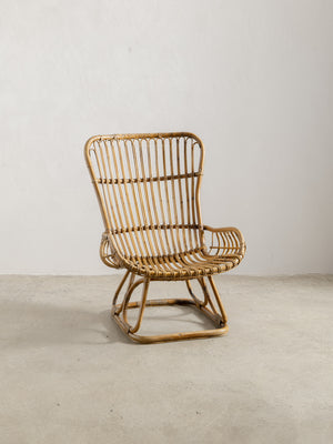 1960s Italian Bamboo Rattan Chair