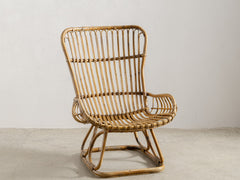 1960s Italian Bamboo Rattan Chair