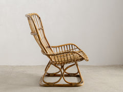 1960s Italian Bamboo Rattan Chair