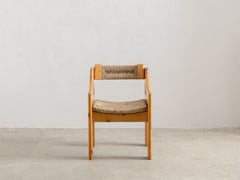 Mid-Century Pine & Straw Chair by Fratelli Montina
