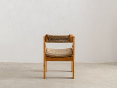 Mid-Century Pine & Straw Chair by Fratelli Montina