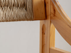 Mid-Century Pine & Straw Chair by Fratelli Montina