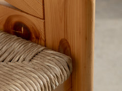 Mid-Century Pine & Straw Chair by Fratelli Montina