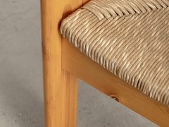 Mid-Century Pine & Straw Chair by Fratelli Montina