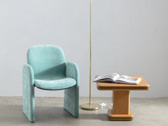 1980s Wooden Pedestal Side Table