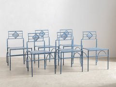 Italian Blue Metal Dining Chair