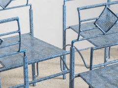 Italian Blue Metal Dining Chair