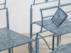 Italian Blue Metal Dining Chair