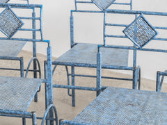 Italian Blue Metal Dining Chair