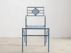 Italian Blue Metal Dining Chair