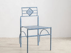 Italian Blue Metal Dining Chair