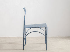 Italian Blue Metal Dining Chair