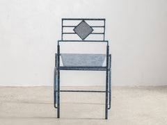 Italian Blue Metal Dining Chair