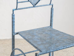 Italian Blue Metal Dining Chair