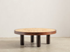1960s Roger Capron Ceramic Round Coffee Table