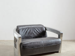 1960s Leather and Chrome Sofa