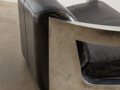 1960s Leather and Chrome Sofa