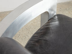 1960s Leather and Chrome Sofa