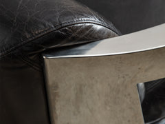 1960s Leather and Chrome Sofa
