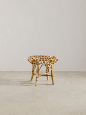 1960s Bamboo and Rattan Stool by Franco Albini