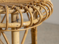 1960s Bamboo and Rattan Stool by Franco Albini